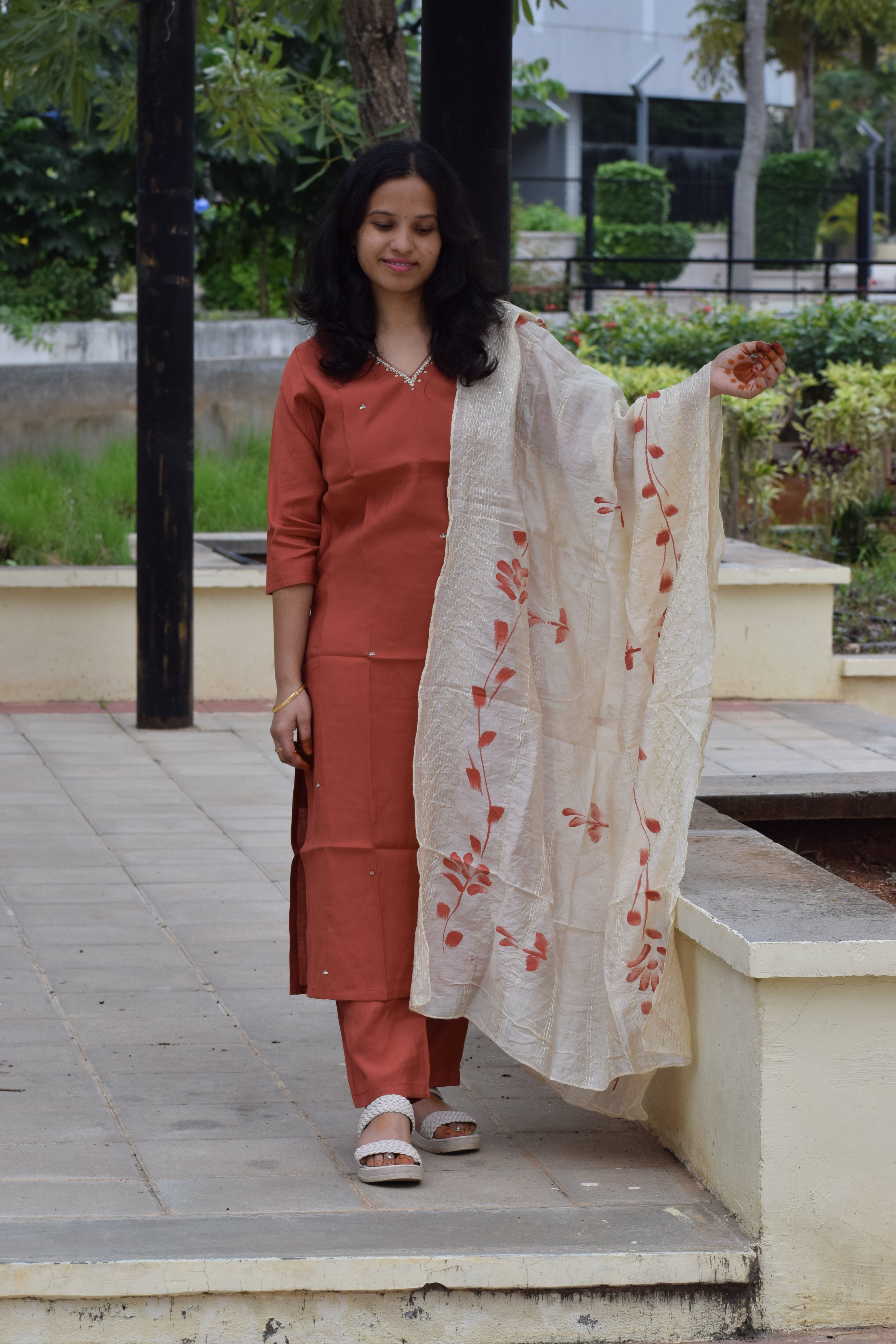 ROMAN SILK - RUST ORANGE 3 PC SET
