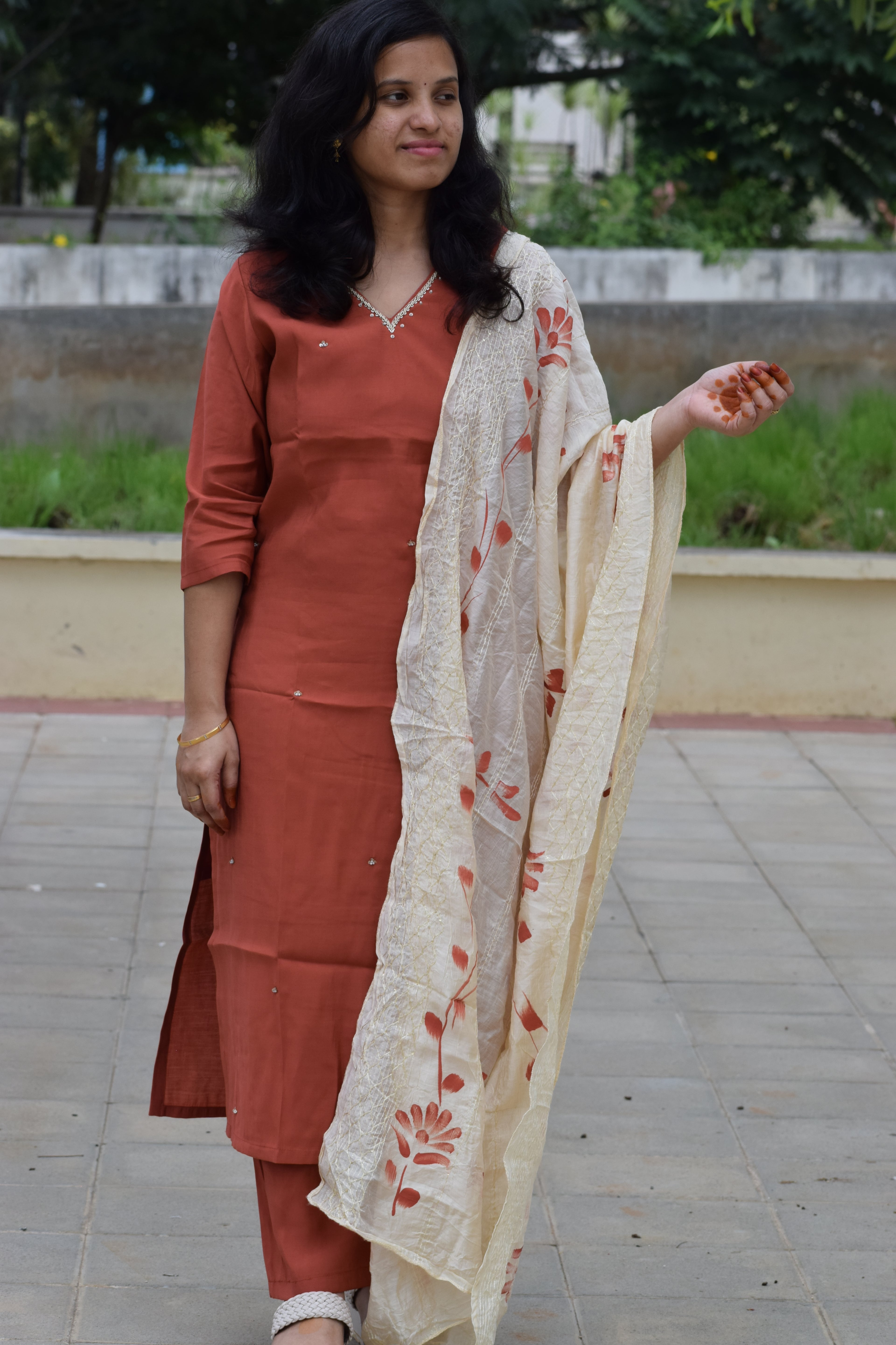 ROMAN SILK - RUST ORANGE 3 PC SET