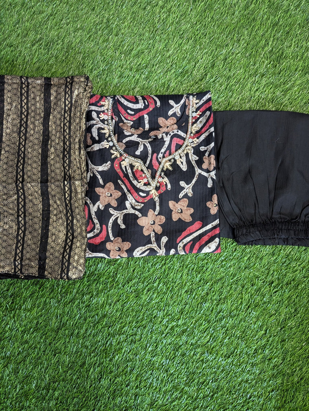 Floral 3 PC SET - BLACK