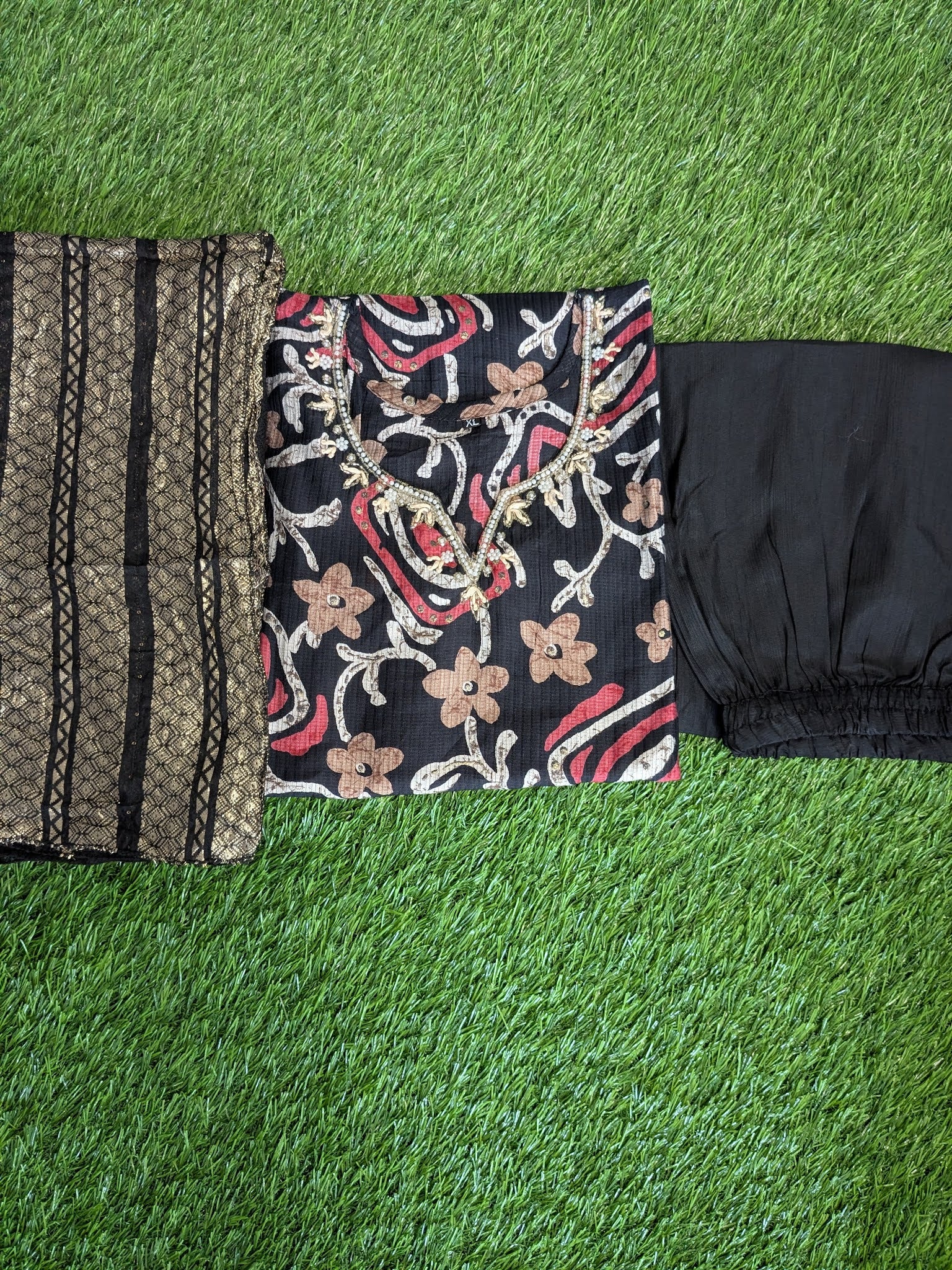 Floral 3 PC SET - BLACK