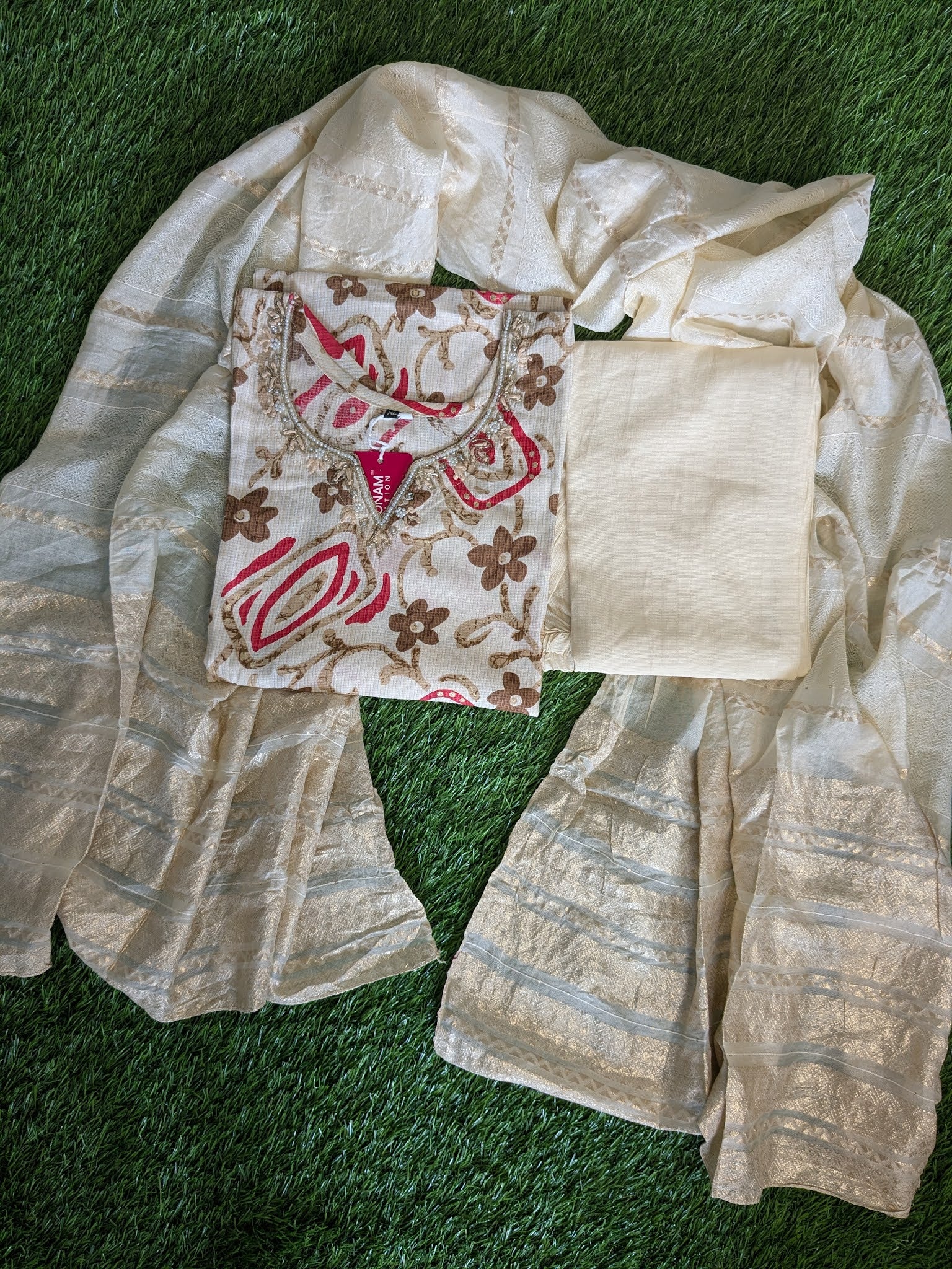Floral 3 PC SET -BEIGE